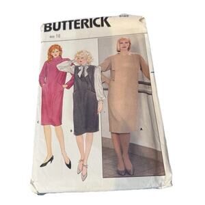 Vintage Butterick 6189 Misses’ Dress & Jumper Sewing Pattern - Size 16 (1980s)